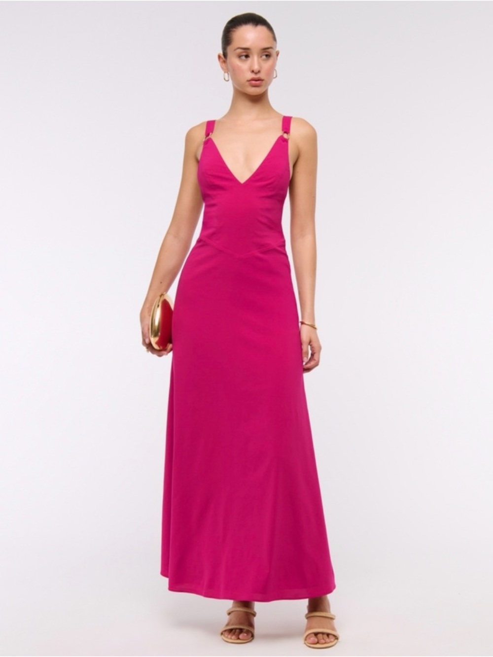 NWOT | Abercrombie & Fitch | Dipped-Waist Hardware Maxi Dress